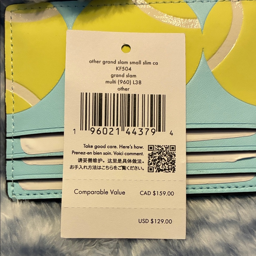Kate Spade Grand Slam Tennis Slim Card Holder New $129 MSRP Leather - Picture 4 of 4
